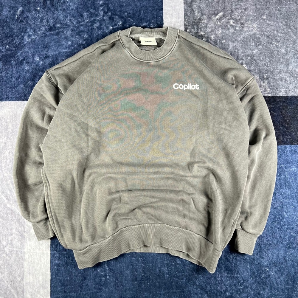 Elwood‎ Mens Copilot Crewneck Sweatshirt Gray Medium Pullover